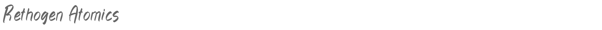 Sample characters Rethogen Atomics Font